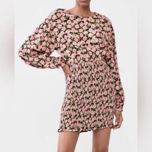 Zara Rose Floral Bodycon Mini long sleeve dress